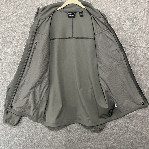 Marmot Tempo Jacket Mens Sz L Gray Full Zip Long Sleeve Pockets Xandr Logo - Picture 2 of 9